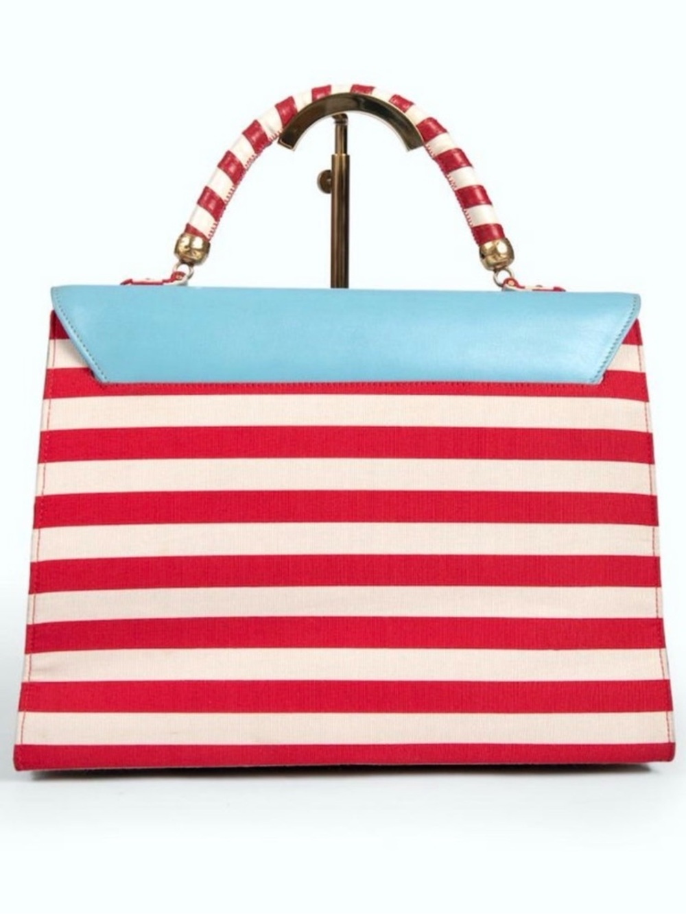 MOSCHINO COUTURE "I Love Venice" Blue Red White Top Handle Bag & Strap - Picture 4 of 9